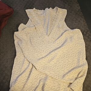 CAbi Cream Ruffled Blouse